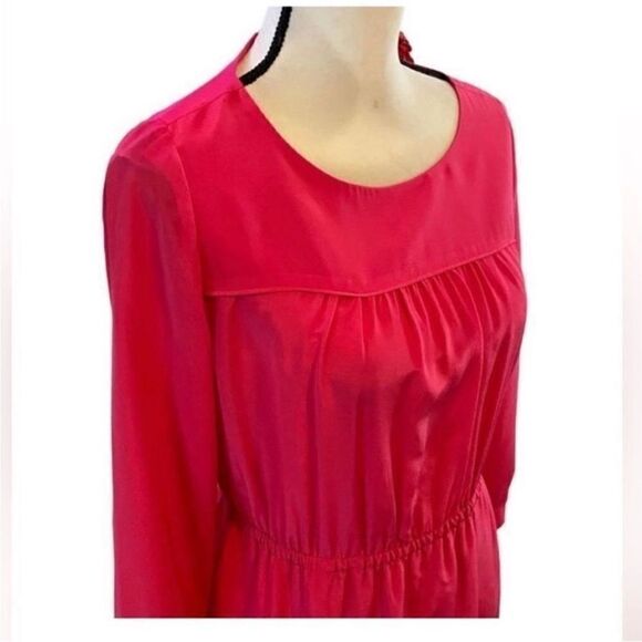 Madewell NWT Wild Day Solid Pink Silk
3/4 Sleeve
Mini Dress Size 2 - Picture 5 of 9